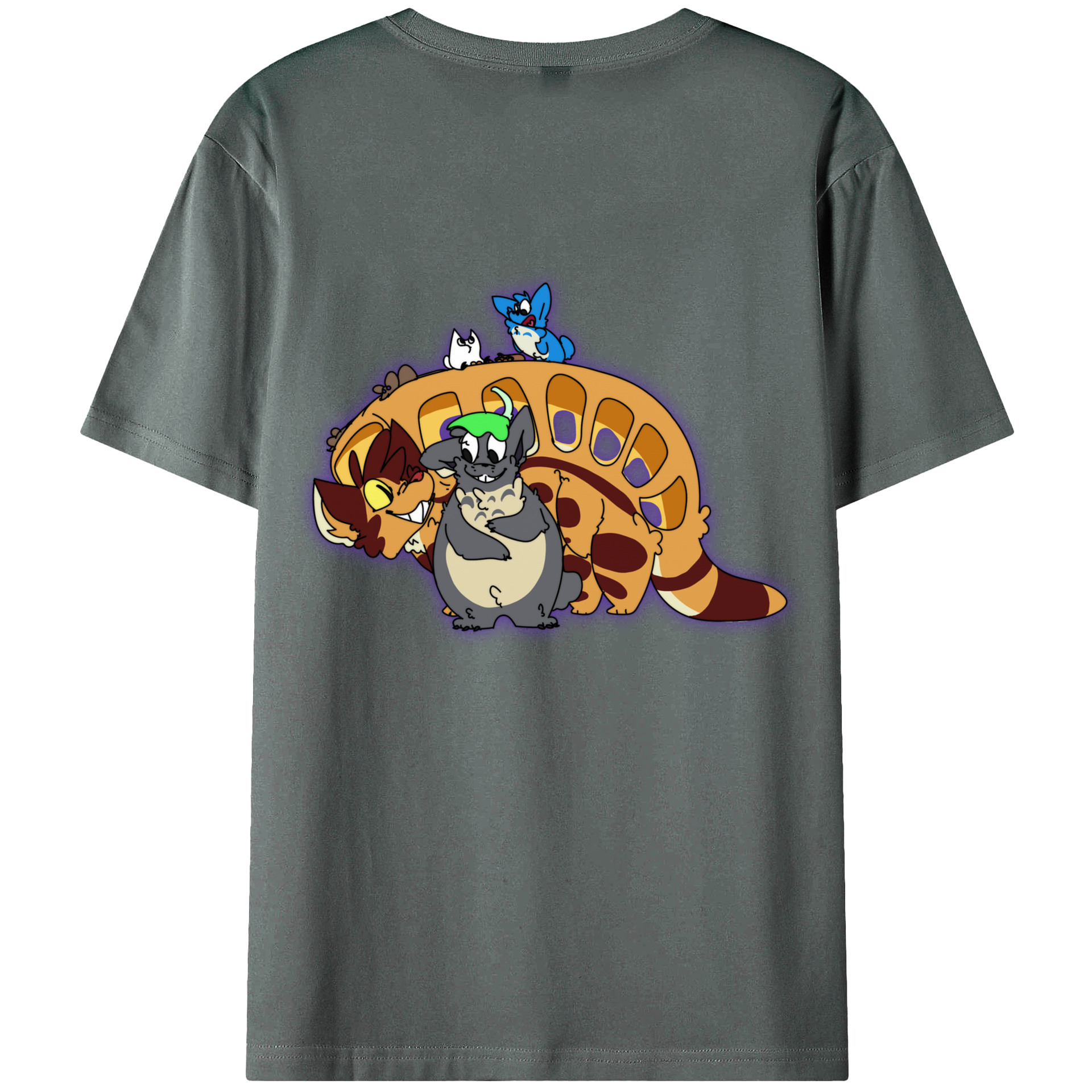 （画像用） となりのトトロ 草壁メイ 草壁サツキ My Neighbor Totoro Satsuki Kusakabe Mei Kusakabe 綿100％ メンズ半袖Tシャツ（バックプリント） 通気性